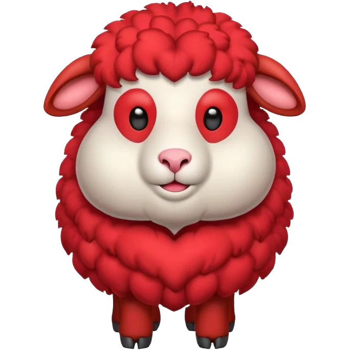 make an emoji with a red sheep. but make a sheep with a heart. but make it more animated like from animated movie emoji