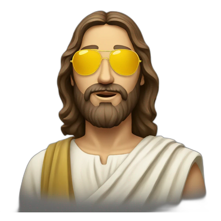 greek jesus with yellow sunglasses emoji