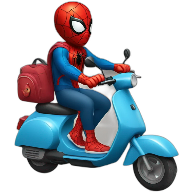 spiderman en scooter emoji