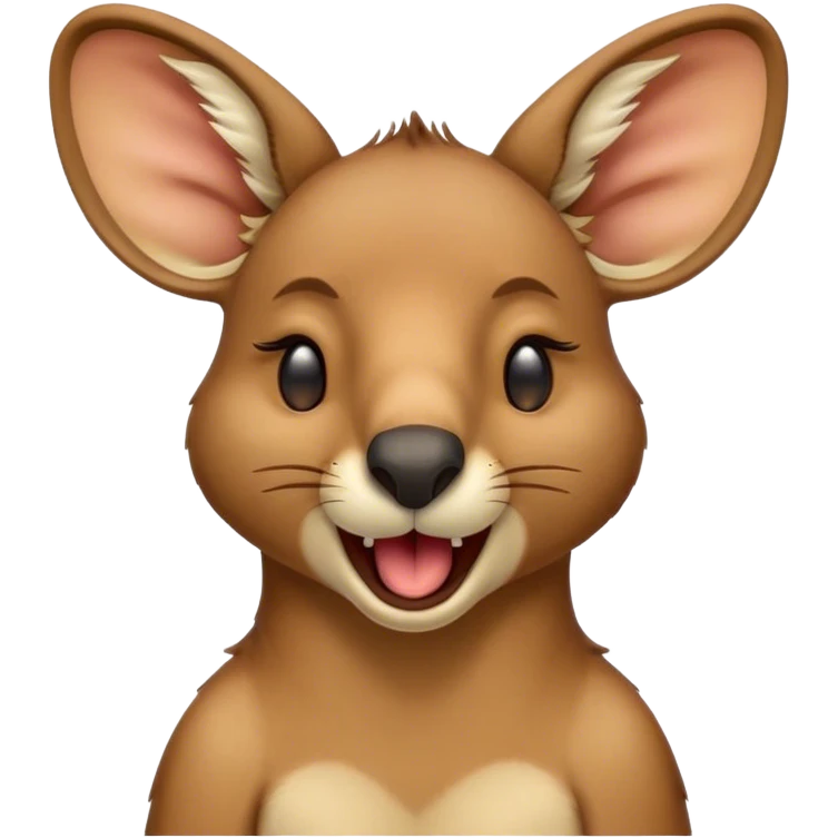 Cinematic Realistic Cute Yawning Kangaroo Portrait Emoji, Head tilted slightly with a dramatic, wide-open yawn, showcasing a soft, textured tawny coat with gently drooping ears and half-closed, drowsy eyes, rendered in exquisite natural detail, high shine, relaxed yet expressive, styled with a dash of rustic charm, soft glowing outline, capturing the essence of a sleepy yet affectionate kangaroo that appears ready to stretch out and settle into a peaceful nap! emoji
