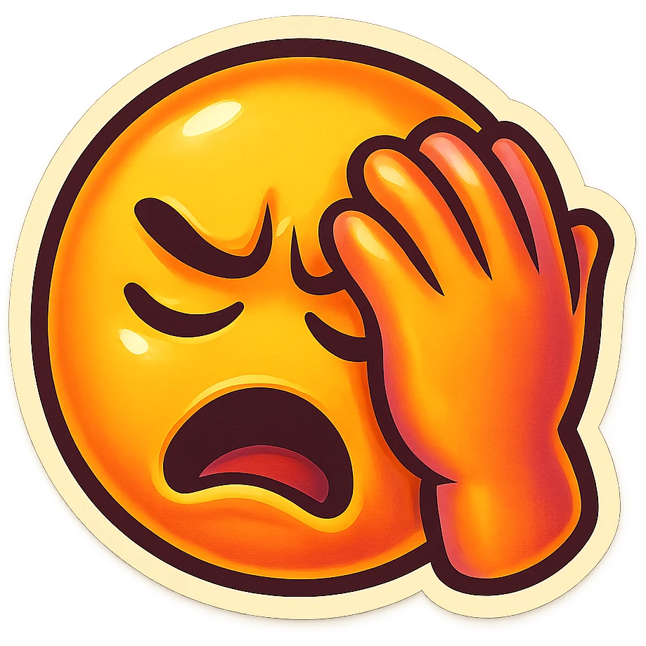 angry face with face palm emoji