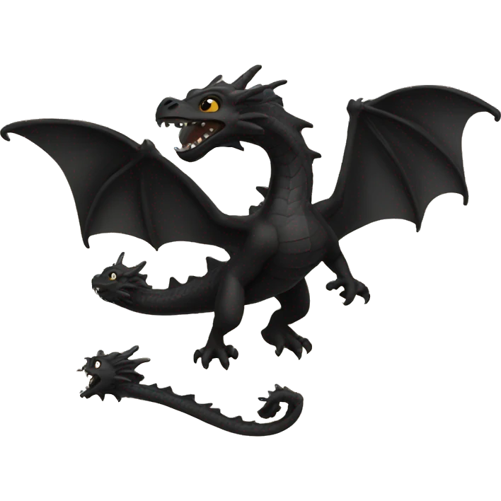 black dragons flying out of book emoji