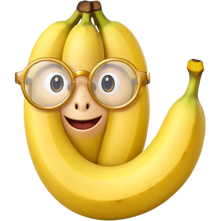 Banana with round reading glasses emoji