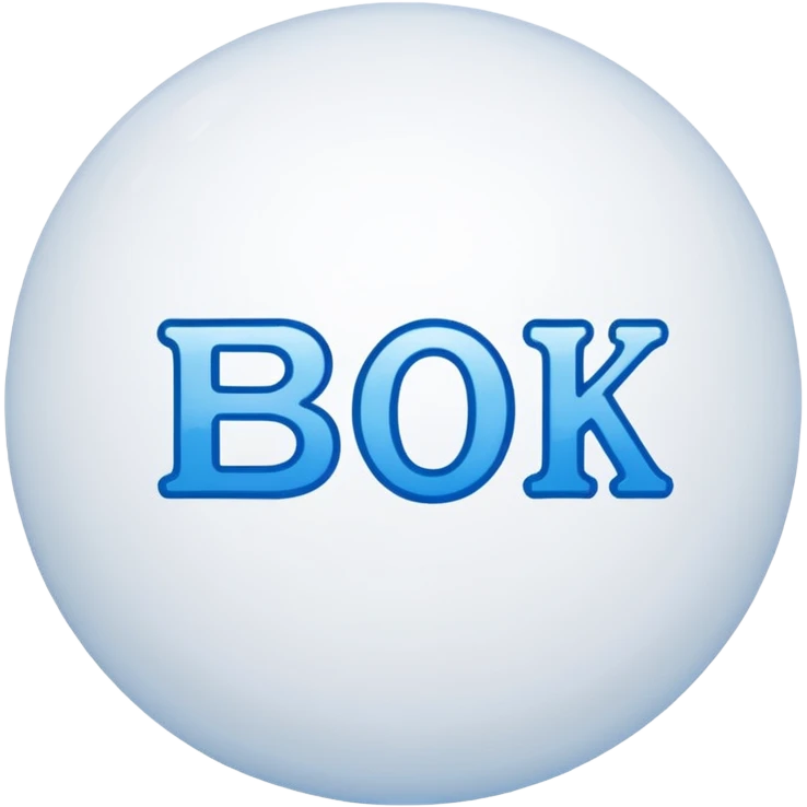 Snowball with blue outline , with the word book inside emoji