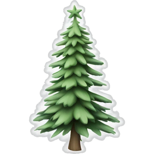  actual white fir christmas tree isolated.  emoji