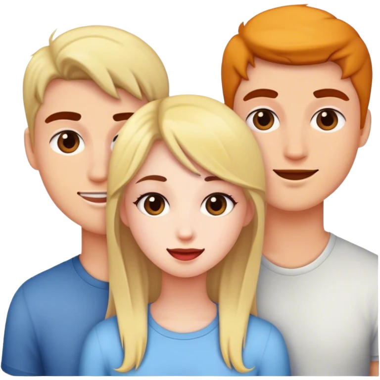 a group of friends, a girl and two guys emoji