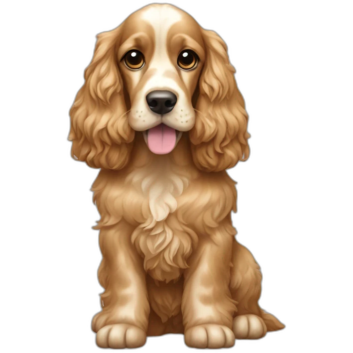 Dog-english-cocker-spaniel-full-body-golden emoji