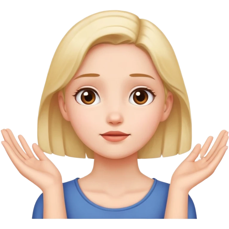 Girl with hands around neck looking up emoji