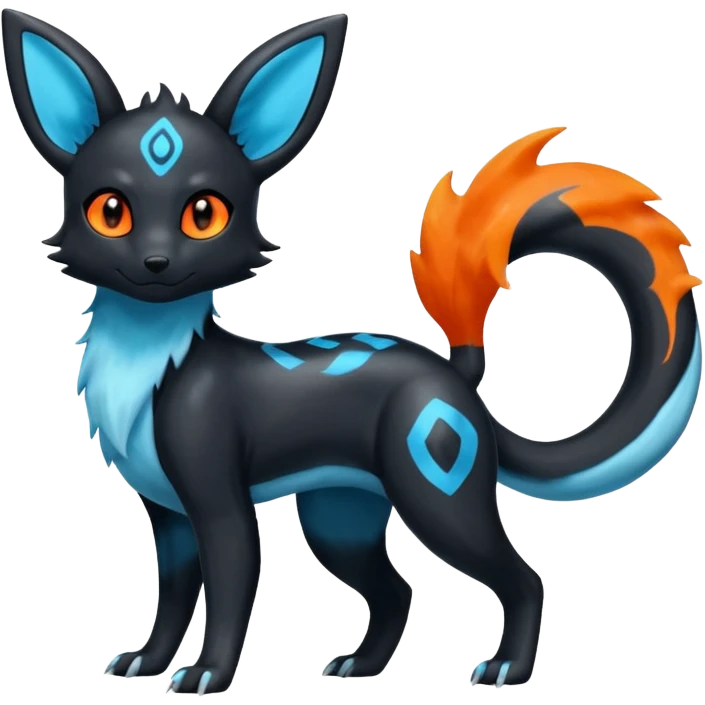 Shiny Umbreon-Amaura-Salandit-Fakémon-fusion (full body) emoji