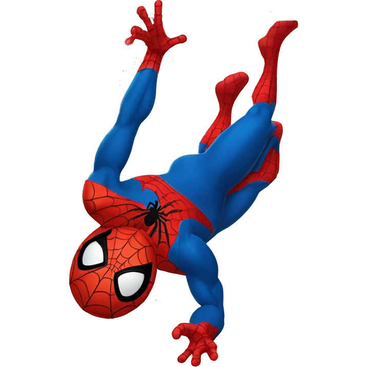 Spider-Man hanging up side down on a web  emoji