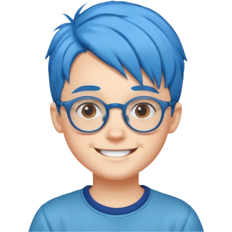 blue haired kid with glassesü emoji