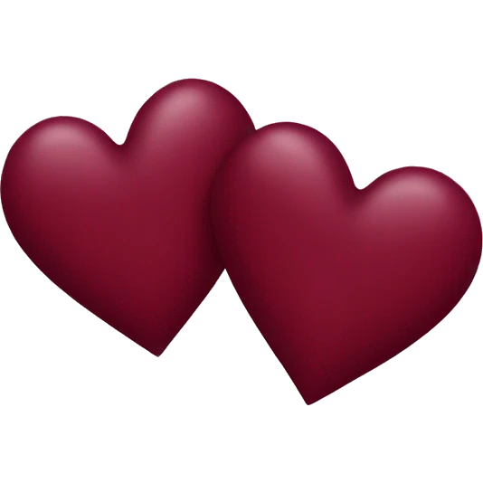 two burgundy hearts emoji