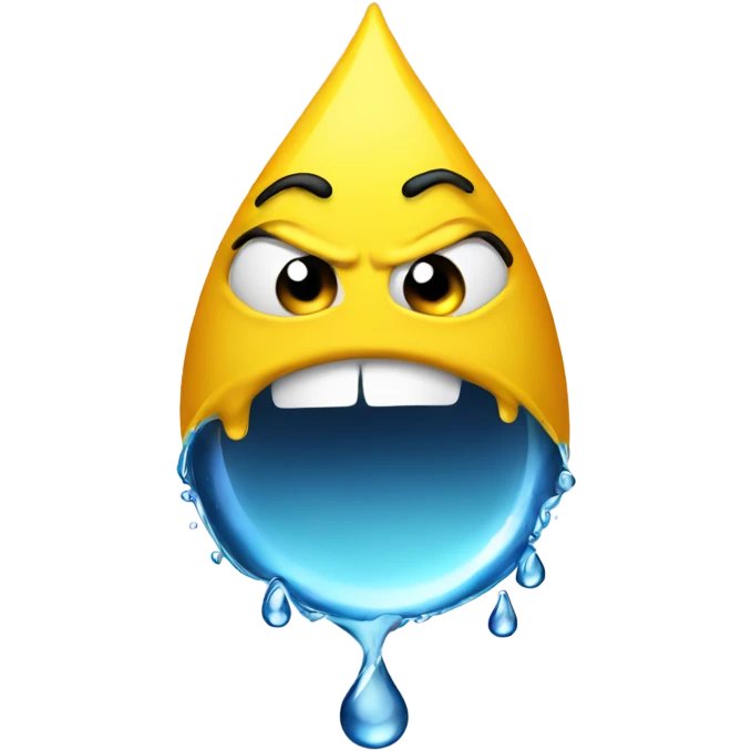 angry water droplet yellow emoji