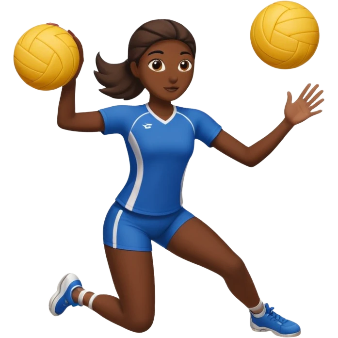 una chica morena jugando voleibol emoji