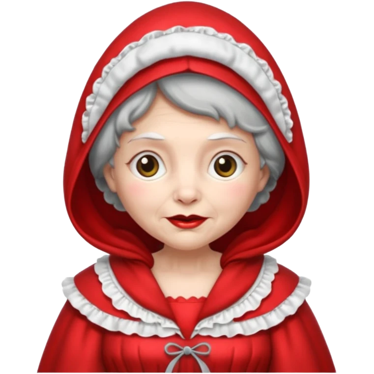 the Big Bad Wolf disguised as Little Red Riding Hood's grandmother emoji