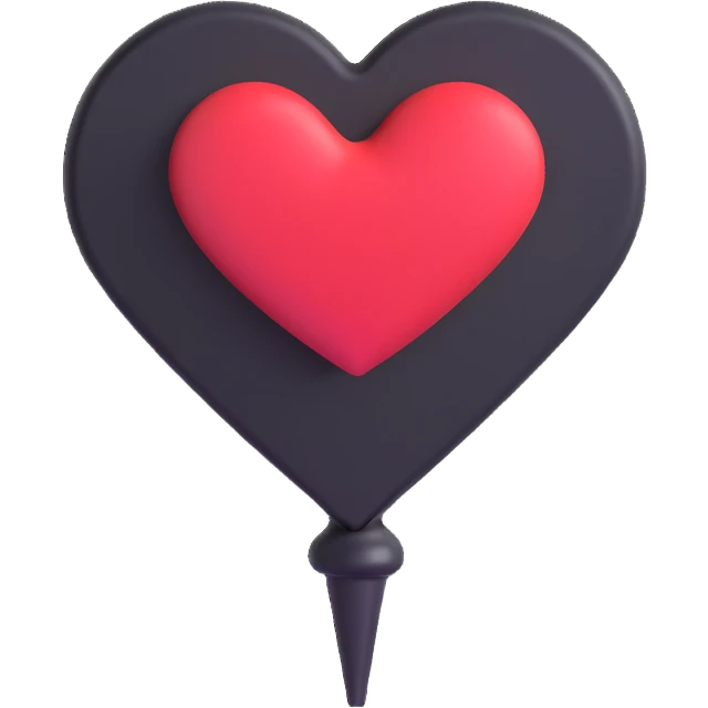 location pin with a heart-shaped top emoji