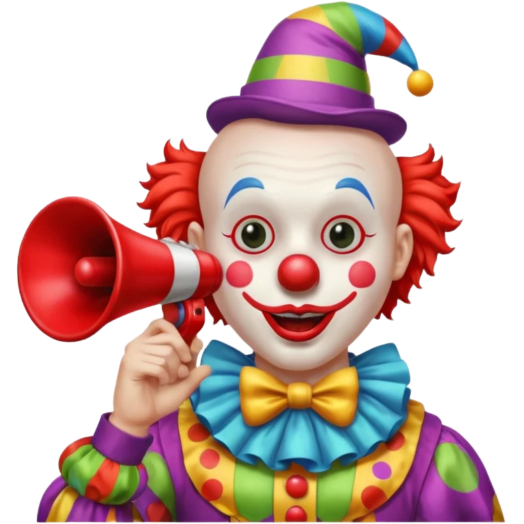  Clown with big sound horn   emoji
