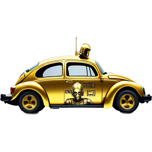 Side view 1992 C-3PO Volkswagen bug fresh from space emoji