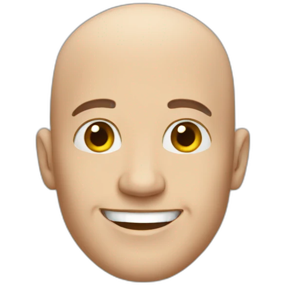 almost bald happy man emoji