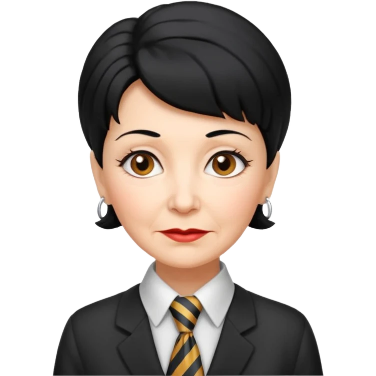 Very old women with Necktie. different hair style, black hair. emoji