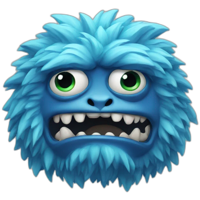 blue serious active monster emoji