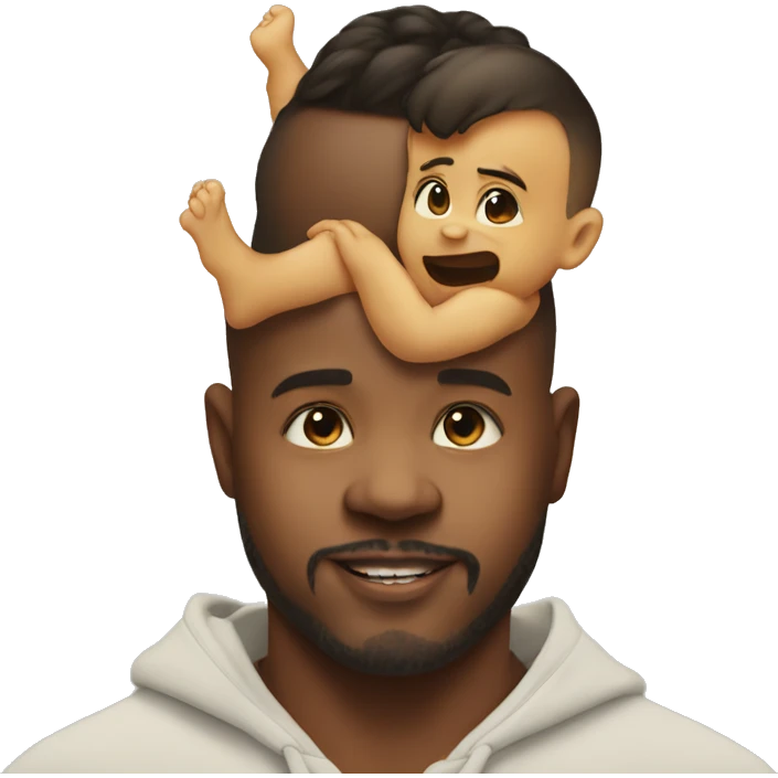 baby on daddy back emoji