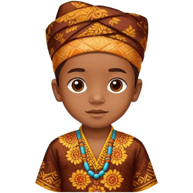 Indonesian child wearing traditional batik clothing emoji