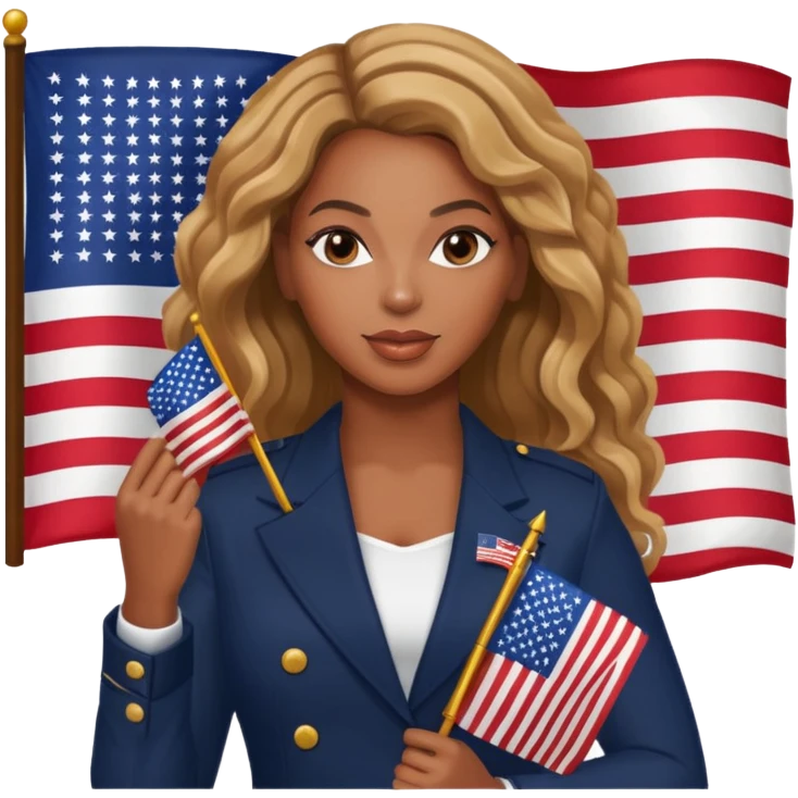 Beyonce with american flag emoji