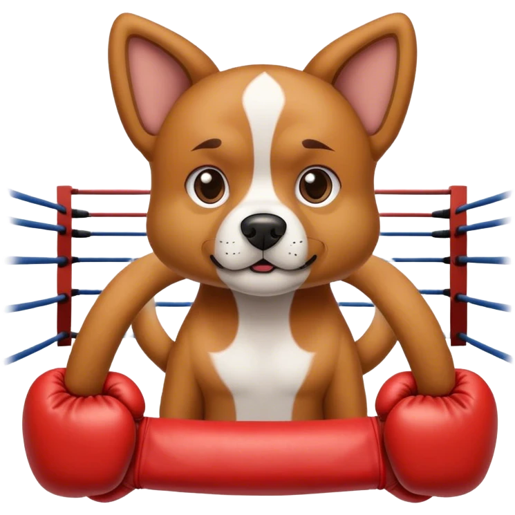Dog in a boxing ring emoji