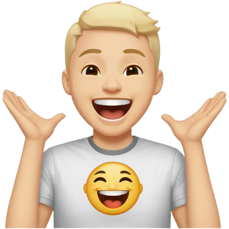 a very laughing tee emoji