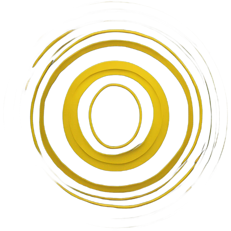 wo overlapping circles in a rich yellow color (#FFD700 or similar to Paddle's brand yellow). The circles should be identical in size and overlap by about 30-40% in the center, creating a vesica piscis shape. The design should be clean and minimal with a solid fill emoji