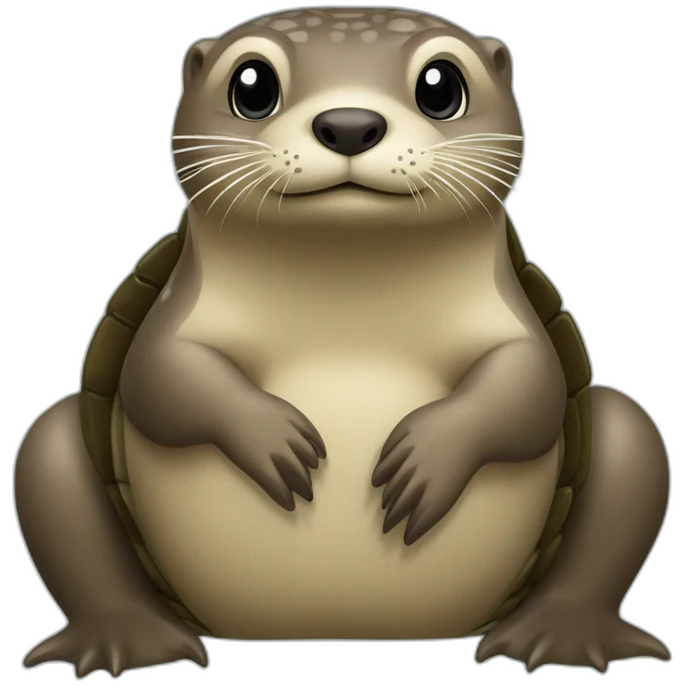Une loutre sur le dos d une tortue emoji