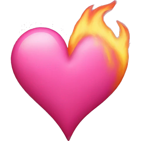 pink heart fire emoji