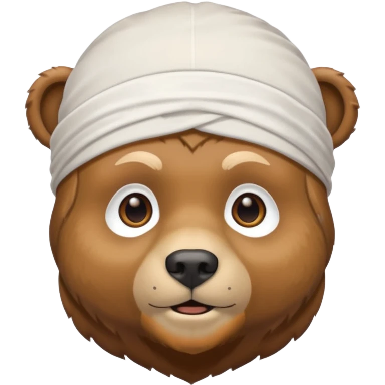 Сделай лицо медведя в белой дюраге emoji