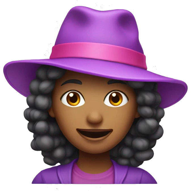 Purple lady with pink hat emoji