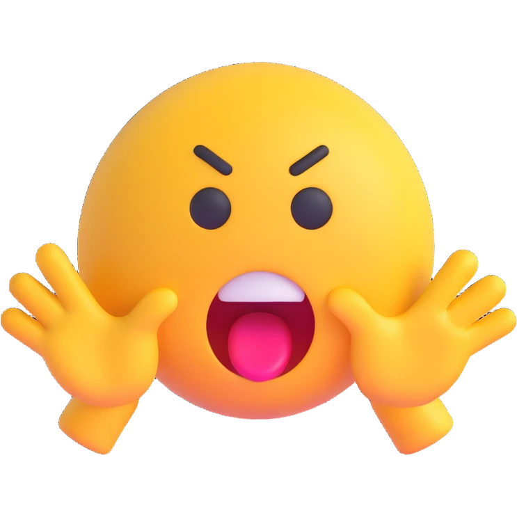 cartoon sticker of a shocked and surprised emoji with open mouth, colorful and cheerful, no text, suitable for WhatsApp and Instagram emoji