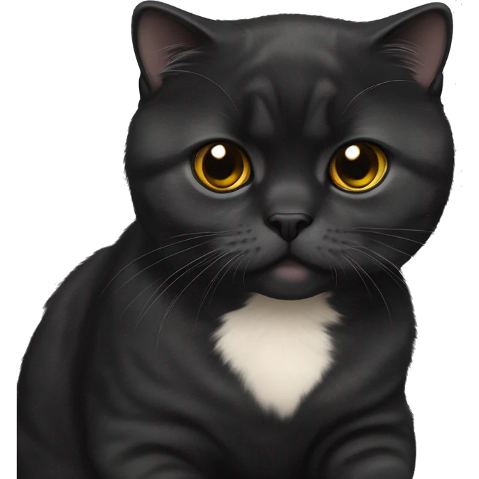 total black scottish fold cat emoji