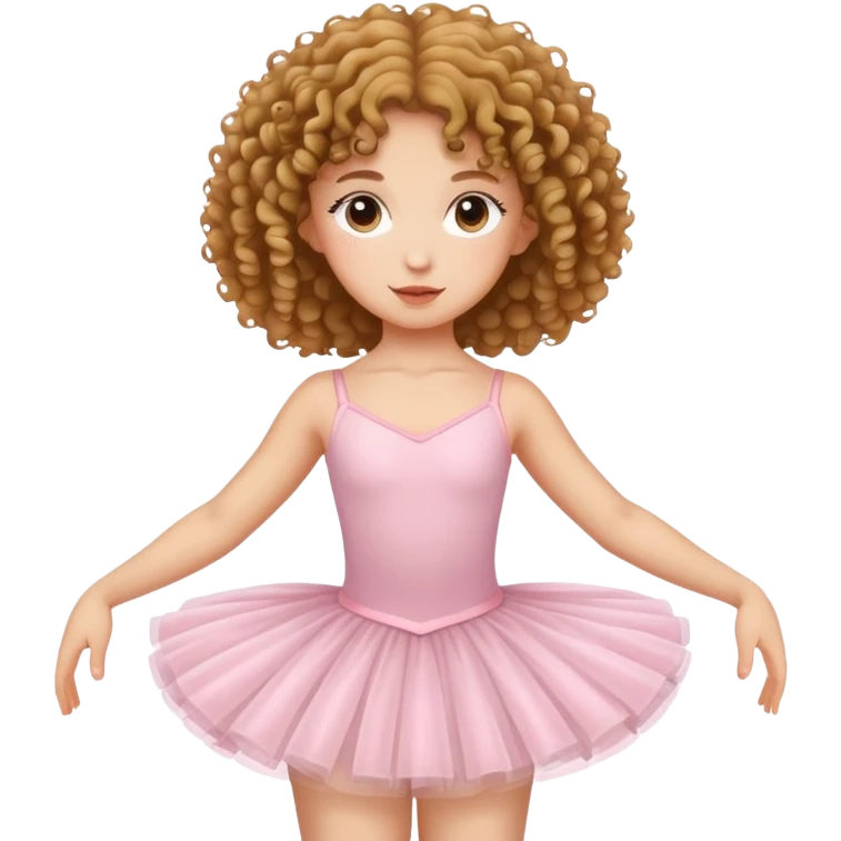 Curly girl Making ballet emoji