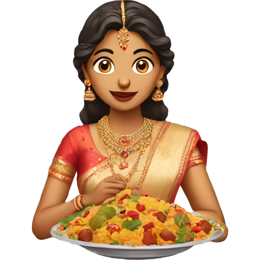 indian bride eating food  emoji