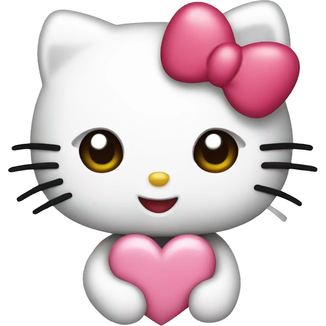 hello kitty with heart emoji