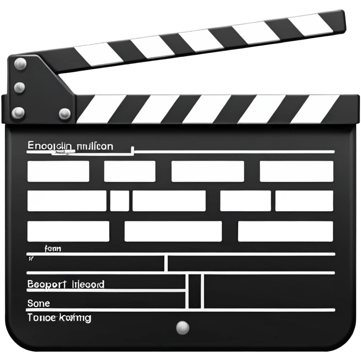 open clapperboard outline from front view, only black lines, no fill emoji