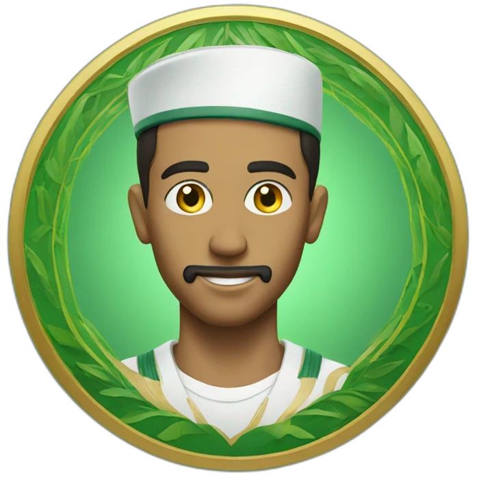A men wearing raja casablanca close with eagle on his shoulder emoji