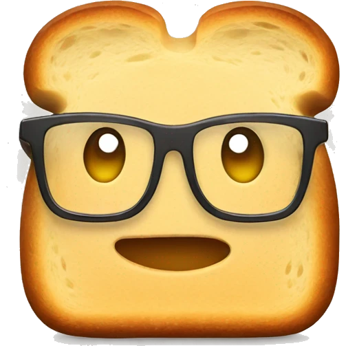 bread wearing glass emoji