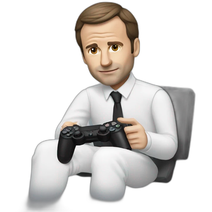 macron playing playstation emoji
