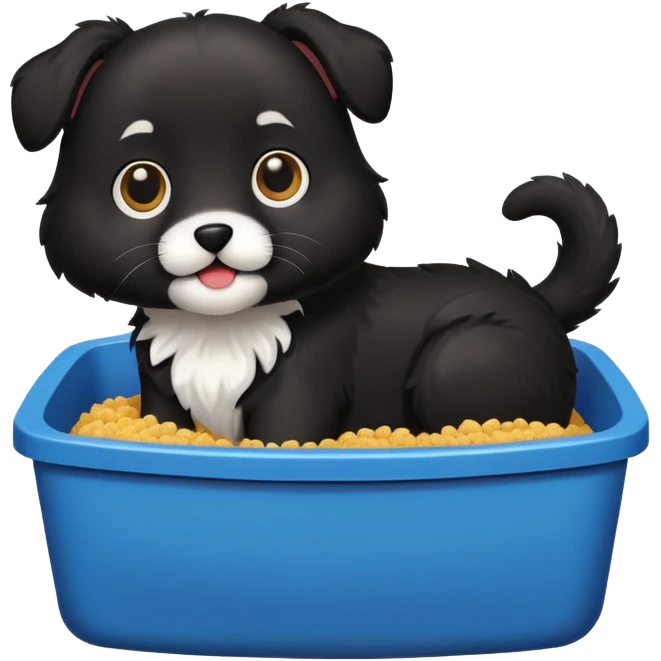 dog in litter box for cats emoji