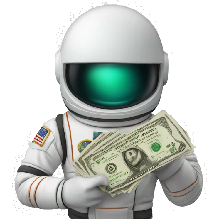 space man holding cash emoji