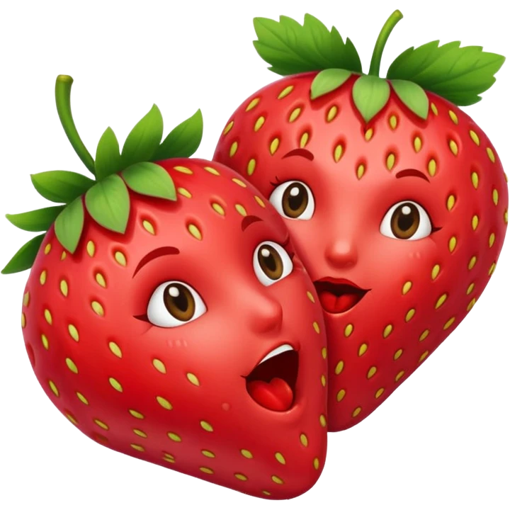 strawberry and red kiss emoji
