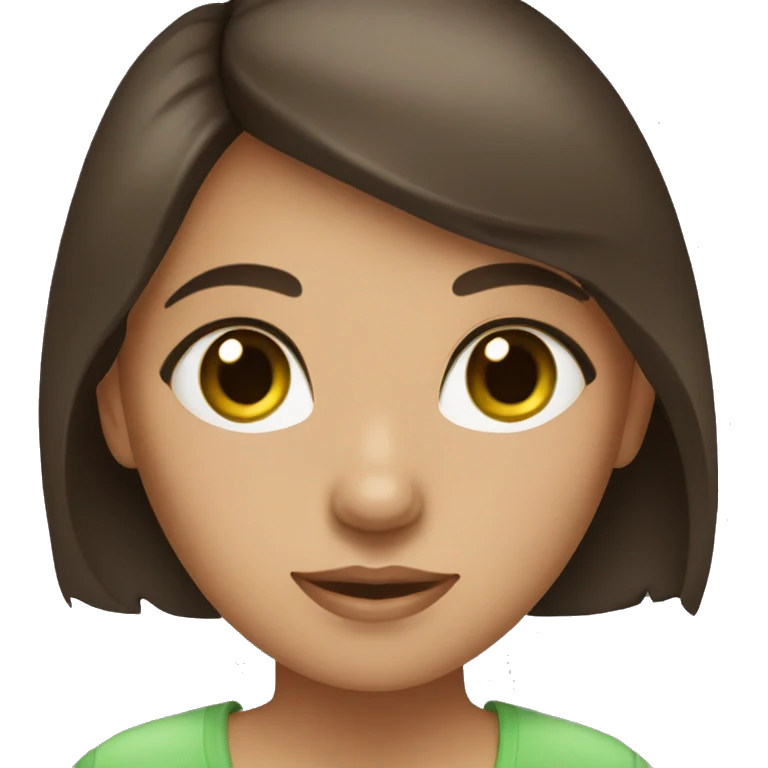 brunette girl with green-brown eyes emoji