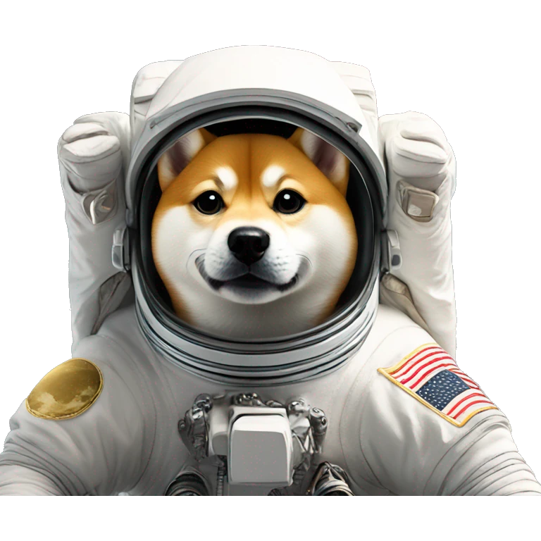 Shiba dog in astronaut costume on moon emoji