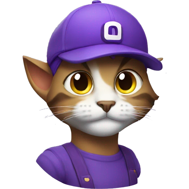 cat with waluigi cap emoji